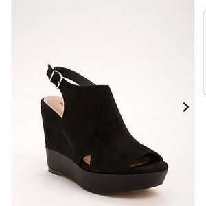 Torrid Black Faux Suede Platform Sandal